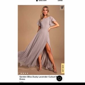 Lulu's dusty lavender maxi dress
